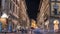 Cozy narrow street in Florence timelapse, Tuscany, Italy. Night Florence cityscape