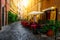 Cozy old street in Trastevere in Rome