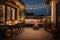 cozy outdoor terrace with outdoor string lights