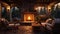 cozy patio with fireplace