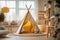 Cozy play tent for kids in child room