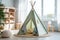 Cozy play tent for kids in child room