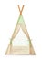 Cozy play tent for kids on white background