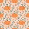 Cozy pumpkin seamless pattern vector illustration