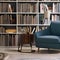 A cozy reading corner with a comfortable armchair, a floor lamp, and a bookshelf filled with a variety of genres3, Generative AI