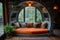 Cozy reading nook, nestled in a quiet corner with plush cushions and books, AI-generated.
