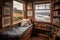 cozy reading nook with view of the beach, waves rolling in, and seagulls flying overhead