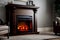 Cozy and Realistic Electric Fireplace in Captivating Photo.AI Generated