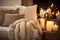 Cozy Retreat: Fireplace, Candles, Sofa, and Comfort