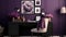 cozy room purple background