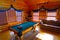 Cozy Rustic Cabin Interior with Pool Table and Leather Sofa in Tennessee