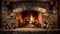 cozy rustic fireplace