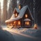 Cozy snow house in forest. ai generative