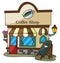 Cozy Vintage Coffee Shop Color Illustration Design