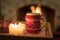 Cozy warm drink by the fire