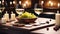 Cozy wine tasting setting two glasses of white wine, cheese, and grapes. A warm and inviting atmosphere for a relaxed
