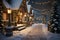 Cozy winter scenes with snowcovered landscapes