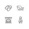 Cozyness mood linear icons set