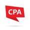 CPA Certified Public Accountant acronym on a speach bubble