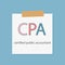 CPA Certified Public Accountant written in a notebook pape