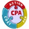 CPA. Cost Per Action. The check mark in the form of a puzzle