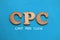 CPC Cost per Click, text words typography written on blue background, life and business motivational inspirational