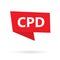 CPD Continuing Professional Development word on a sticker