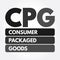 CPG - Consumer Packaged Goods acronym concept