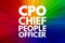 CPO - Chief People Officer acronym, business concept background