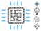 CPU Circuit Collage of CoronaVirus Icons