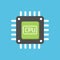 CPU for computer and smartphone icon in flat style. Processor chipset vector illustration on isolated background. Microchip sign