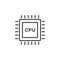 CPU for computer and smartphone icon in flat style. Processor chipset vector illustration on isolated background. Microchip sign