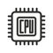 CPU Microprocessor or Chips icon. Central Processing Unit vector illustration