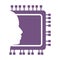 CPU microprocessor icon with human head silhouette