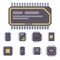 CPU microprocessors microchip illustration hardware component equipment.