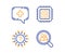 Cpu processor, Medical chat and Question mark icons set. Search employees sign. Vector
