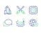 Cpu processor, Messenger and Skyscraper buildings icons set. Scuba diving, Screwdriverl and Time zone signs. Vector