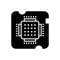 Cpu socket - chip icon, vector illustration, black sign on isolated background