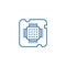 Cpu socket,chip line icon concept. Cpu socket,chip flat  vector symbol, sign, outline illustration.