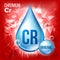 Cr Chromium Vector. Mineral Blue Drop Icon. Vitamin Liquid Droplet Icon. Substance For Beauty, Cosmetic, Heath Promo Ads