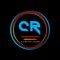 CR logo design. CR letter logo design on black background .