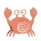 Crab baby cute print. Sweet sea animal.