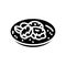 crab cake sea cuisine glyph icon vector illustration