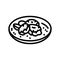 crab cake sea cuisine line icon vector illustration