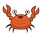 Crab cartoon character with claws and funny face