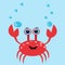 Crab cartoon summer design  isolated on white background. illustration.
