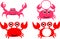 Crab cartoon vector illustration. Monogram.