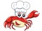 Crab chef mascot presenting isolated