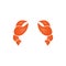 Crab claws. Cute seafood symbol. Vector illustration