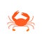 Crab flat icon. Maldives seafood. Marine life. Color filled symbol. Isolated vector illustration